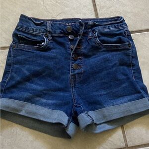 Dark blue button jean shorts size small